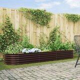 vidaXL Dvignjeno Vrtno Ležišče Rjava Pocinkano jeklo 320 x 80 x 44 cm | Shoptok.si