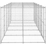 vidaXL Zunanji pasji boks pocinkano jeklo 12,1 m² | Shoptok.si