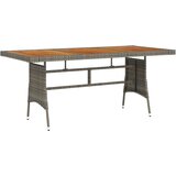 The Living Store Vrtna miza siva 160x70x72 cm poli ratan in trden akacijev les - Vrtna Miza, (21480289) | Shoptok.si