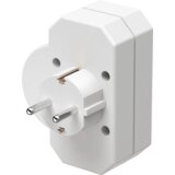 Hama 223217 trojni adapter za vtičnico s stikalom, 1x ozemljena, 2x evro, bel | Shoptok.si