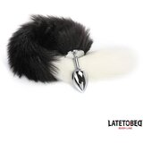 LateToBed BDSM Line Analni Čep Fox Tail Black & White | Shoptok.si