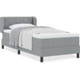 vidaXL Box Spring Postelja z Blazino Svetlo Siva 90x190 cm Tkanina | Shoptok.si