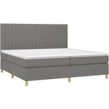  Box spring postelja z vzmetnico LED temno siva 200x200 cm blago, (20930293) | Shoptok.si