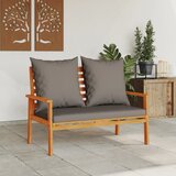  Vrtna klupa s jastukom 120 cm od masivnog bagremovog drva Siva | Shoptok.si
