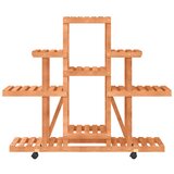  Stalak za cvijeće s kotačima 110x25x101 cm od masivne jelovine | shoptok.hr