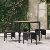 Maison Chic Vrtni stolčki - Vrtni stoli za noge z blazinami 4 kosi črn poli ratan JS1144, (21878528) | Shoptok.si