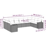vidaXL 10-dijelni set vrtnih sofa od poliratana s jastucima smeđi | shoptok.hr