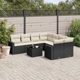  The Living Store Vrtna sedežna garnitura 9-delna z blazinami črn poli ratan - Vrtna Sedežna Garniture, (21449513) | Shoptok.si