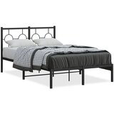 Maison Chic Kovinski Posteljni okvir - Dvoposteljna postelja - Zakonska postelja z vzglavjem črn 120x200 cm, (21692717) | Shoptok.si