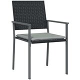  Vrtne stolice s jastucima 2 kom crne 54x62 5x89 cm poliratan | shoptok.hr