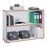 P & B PISARNIŠKI REGAL 100/74/33 cm bela, medeni hrast | Shoptok.si