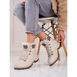 SHELOVET Beige trappers made of eco leather Cijene