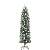 vidaXL Umetno vitko božično drevo med 150 LED Zelena in bela 150 cm | Shoptok.si