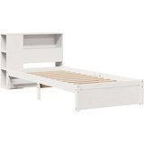 vidaXL Krevet s regalom za knjige bez madraca bijeli 90x190cm borovina | shoptok.hr