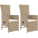  3-dijelni vrtni blagovaonski set od poliratana s jastucima bež Dužina stola 90 cm | shoptok.hr