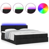  Otomanski okvir kreveta s madracima crni 200x200cm od tkanine | shoptok.hr