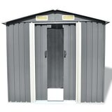 Furnova Vrtna skladiščna lopa siva kovinska 204x132x186 cm, (21912732) | Shoptok.si