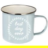  Skodelica Best Day Ever, emajlirana, srebrna | Shoptok.si