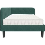  Kutni okvir kreveta s madracem Tamnozelena 90 x 200 cm Baršun | shoptok.hr