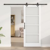 vidaXL Klizna vrata s kompletnim setom Bijela 83x202 cm Čvrsta drvena borovina | shoptok.hr