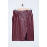 Trendyol Limited Edition Dark Red Snakeskin Slit Midi Woven Skirt | Eponuda.ba