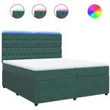 vidaXL Box spring postelja z vzmetnico temno zelena 200x200 cm žamet, (21305802) | Shoptok.si