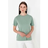 Trendyol Mint More Sustainable 100% Cotton Regular/Normal Fit Knitted T-Shirt cene