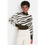 Trendyol Ženski džemper Zebra sa uzorkom sive boje kaki Trendyol Ženski džemper Zebra sa uzorkom sive boje kaki Slike