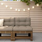 Maison Chic Vrtni sredinski kavč - Zunanji kavč medeno rjav trden borov les, (22041049) | Shoptok.si