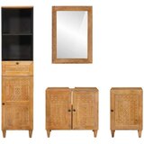 vidaXL Set namještaja za kupaonicu Zidne 4 pcs Smeđa 38 x 33 x 160 cm | shoptok.hr