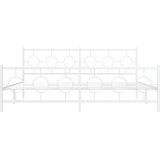  Metalni okvir kreveta uzglavlje i podnožje bijeli 193x203 cm | shoptok.hr