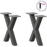  Noge za klub stolić u obliku slova X, 2 kom, antracit, 37 x (30-31) cm, čelik | shoptok.hr