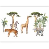  Foto tapeta - Jungle Animals on White Background Made With Watercolour Technique 500x350 Premium | shoptok.hr