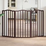 vidaXL Vrata za pse zložljiva 3 paneli rjava 150 cm topolovina | Shoptok.si