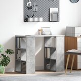 vidaXL Kutni stol Betonsko siva Ploča od iverice Srednji Skladištenje | shoptok.hr