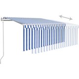  Avtomatsko zložljiva tenda s senčilom 3,5x2,5 m modra in bela - - modra - 31.66 - 3.5 x 2.5 m - 2025- | Shoptok.si
