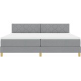  LED Box Spring Krevet Svijetlo siva 200 x 200 cm tkanina | shoptok.hr