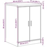 vidaXL Garažna omara za shranjevanje 60x51x85 cm trdna borovina | Shoptok.si