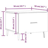  Stolić za kavu boja hrasta 50 x 50 x 40 cm konstruirano drvo | shoptok.hr
