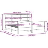 vidaXL Krevet s regalom za knjige bez madraca 180x200 cm od borovine | shoptok.hr