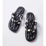 Gemre Black flip-flops decorated with pearls Conifer | Shoptok.si