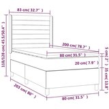 Box spring krevet s madracem tamnozeleni 80 x 200 cm baršunasti - Tamnozelena 80 x 200 cm vodoravne pruge | shoptok.hr