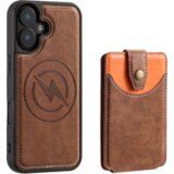 Chameleon Usnjen magnetni ovitek z žepkom (TPUL Chester + Pocky) za Apple iPhone 17, rjava | Shoptok.si