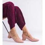 Gemre Beige patent leather pumps with a strap by Hermana | Shoptok.si