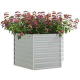 vidaXL Povišena vrtna gredica 129 x 77 cm od pocinčanog čelika srebrna | shoptok.hr