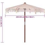 vidaXL Suncobran Ostalo Krema x 250 cm Pamuk i čvrsto drvo | shoptok.hr