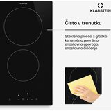 Klarstein Staklokeramička ploča za kuhanje Hito | 2 zone za kuhanje | 3000 W | 9 razina snage | 30 cm | shoptok.hr