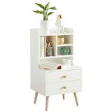 SoBuy nočna omarica z dvema predaloma v beli barvi v kmečkem slogu, (20815087) | Shoptok.si