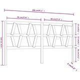  Uzglavlje za krevet crno 206 x 4 x 100 cm od masivne borovine | shoptok.hr
