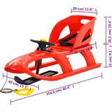  Saonice sa sjedalom i upravljačem crvene 102,5 x 40 x 23 cm PP | Eponuda.com